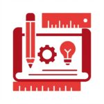 Design- und Kreativkonzept mit Werkzeugen und Ideen