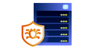 Serversicherheit und Malware-Schutzsymbol